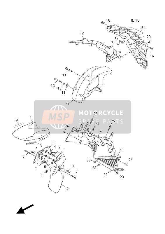 37PF151100PA, Garde Boue Av, Yamaha, 0